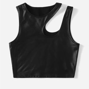 Black Cut-Out Crop Top